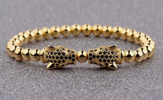 Double Leopard Head Bracelet